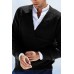 Men's Solid Color Slim Fit Long Sleeve V-Neck Knit Sweater