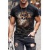 Skull Print Crew Neck T-shirt